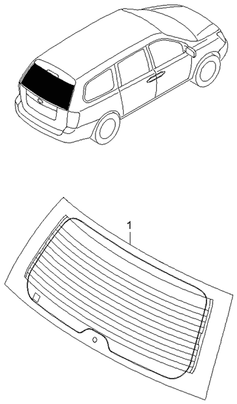 2006 Kia Sedona Glass-Rear Window Diagram