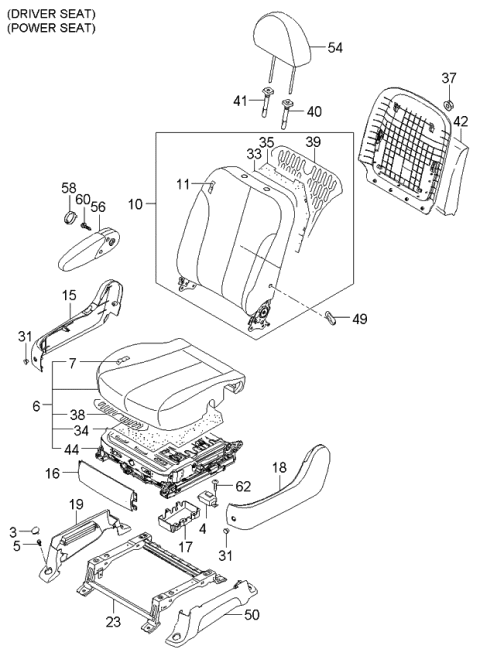 2006 Kia Sedona Seat-Front Diagram 7