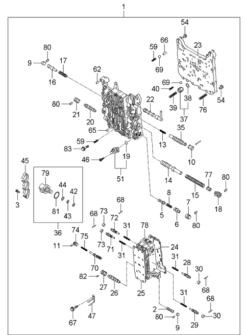 2006 Kia Sedona Transaxle Valve Body Diagram 2