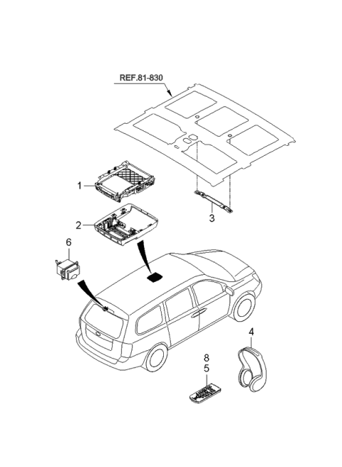 2006 Kia Sedona Rear Monitor Assembly-Dvd Diagram for 965634D601QW