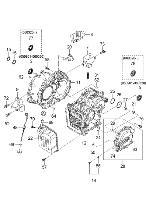 2006 Kia Sedona Auto Transmission Case Diagram 1