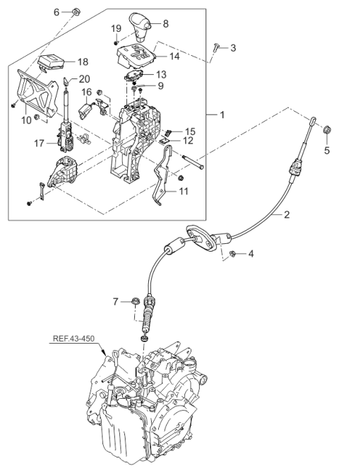 2006 Kia Sedona Shift Lever Control Diagram