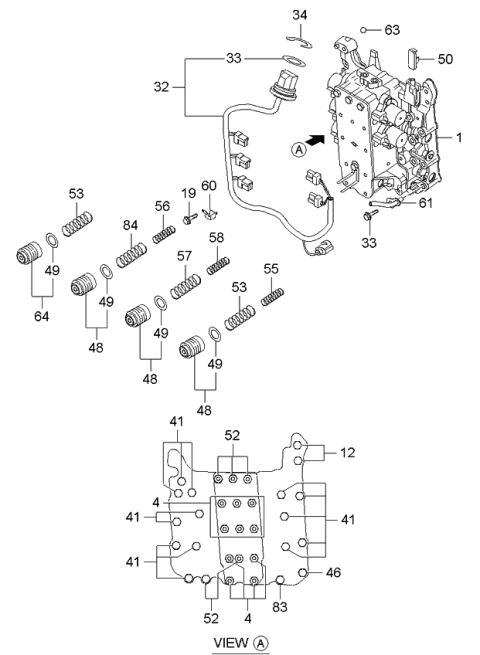 2006 Kia Sedona Transaxle Valve Body Diagram 1