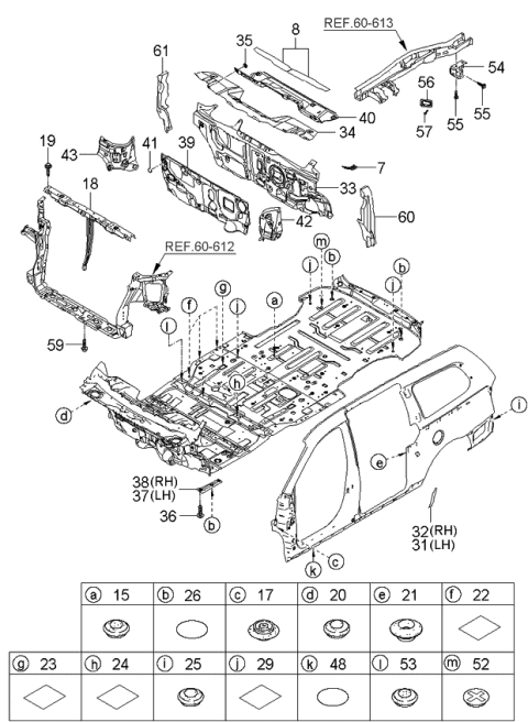 2006 Kia Sedona Cover Diagram for 841294D100