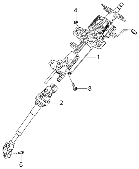 2006 Kia Sedona Produced Before OCT.2006 Steering Column & Shaft Diagram