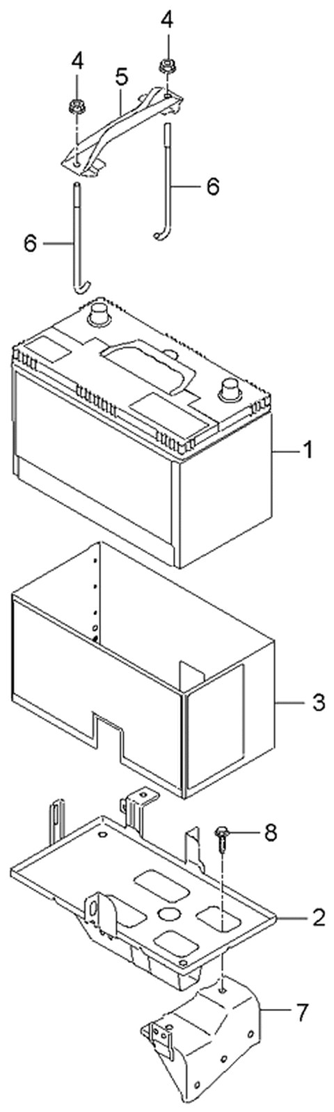 2006 Kia Sedona Produced Before OCT.2006 Battery & Cable Diagram