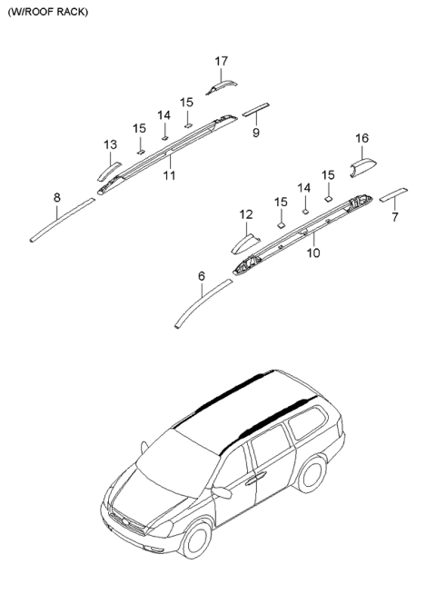 2006 Kia Sedona Spoiler-Rear & Roof Rack Diagram 2