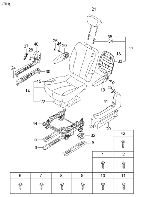 2006 Kia Sedona Cover-Rear Seat Strike Diagram for 895604D020KS