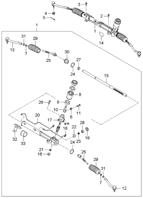 2006 Kia Sedona Power Steering Gear Box Diagram