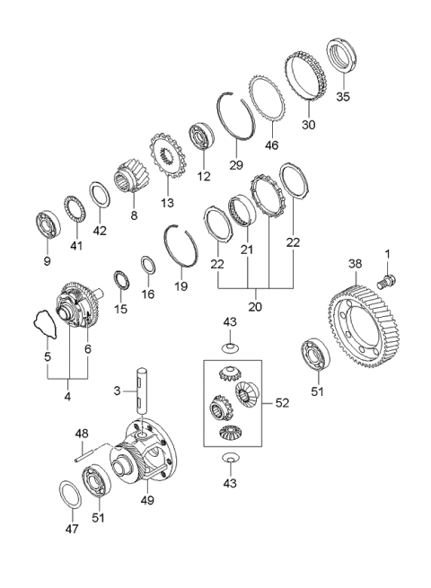 2006 Kia Sedona Shaft-Pinion Diagram for 4582739810