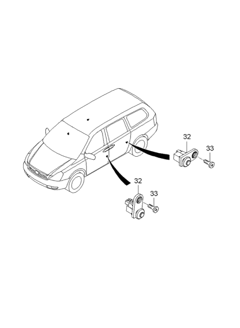 2006 Kia Sedona Finishing-Front Door Diagram 2