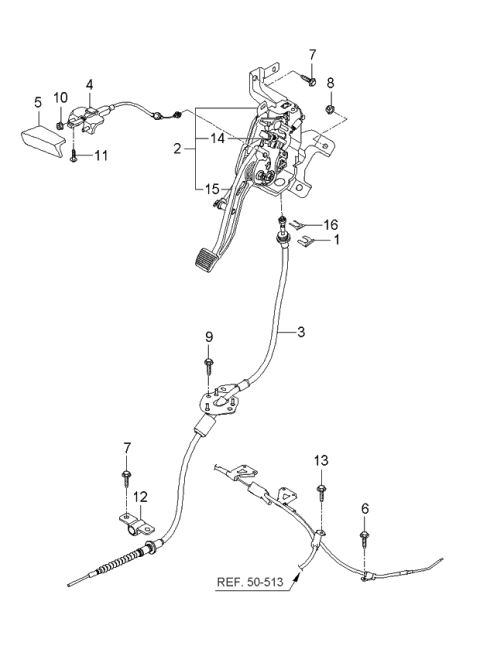 2006 Kia Sedona Clip Diagram for 597104D636