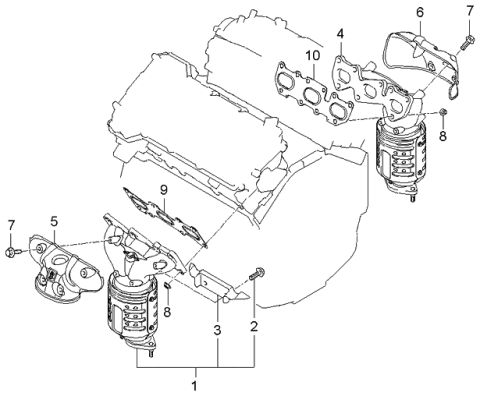 2006 Kia Sedona Exhaust Manifold Diagram