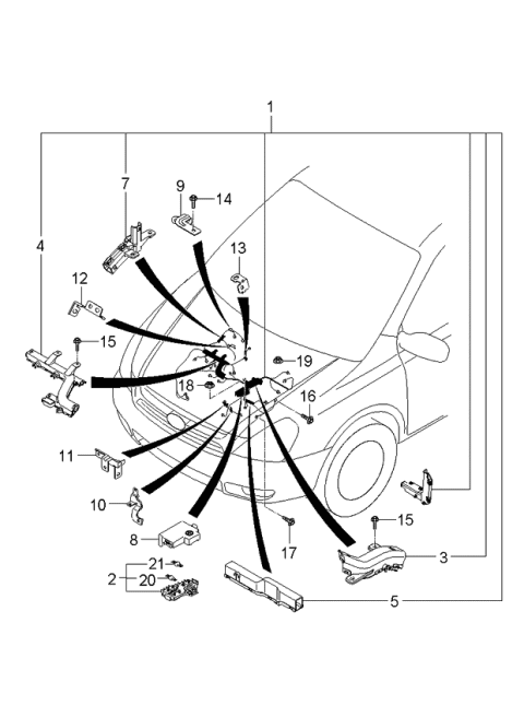 2006 Kia Sedona Bracket-Control Wiring Diagram for 919934D070