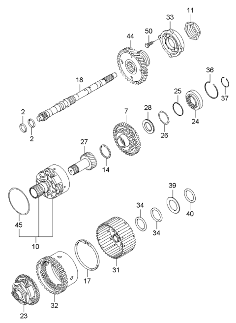 2006 Kia Sedona Gear Assembly-Reverse Sun Diagram for 457903A500