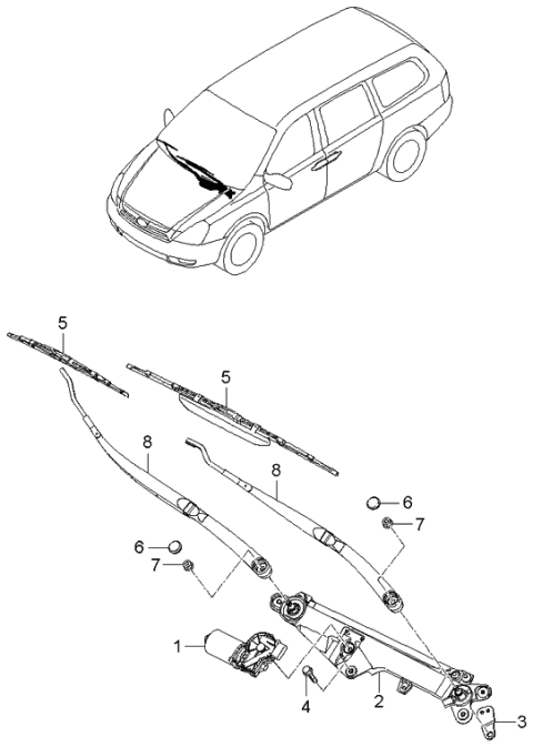 2006 Kia Sedona Windshield Wiper Diagram