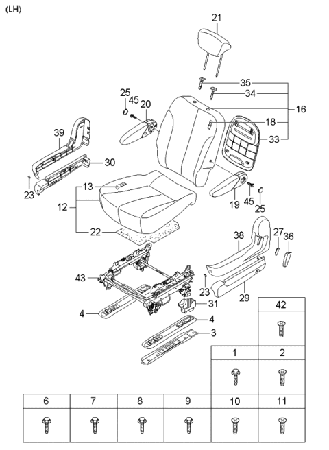 2006 Kia Sedona Cover-Rear Seat Strike Diagram for 895604D010CS