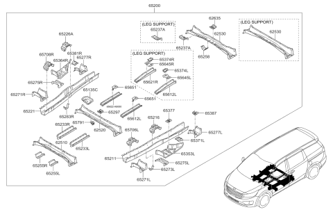2018 Kia Sedona Member Assembly-2ND Seat Diagram for 65621A9200