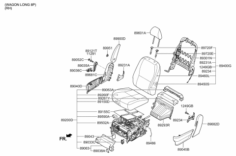 2015 Kia Sedona 2Nd Back Covering Assembly Diagram for 89460A9220DLG