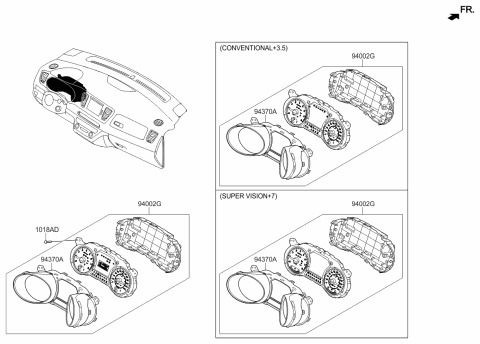 2015 Kia Sedona Mask-Cluster Diagram for 94370A9000