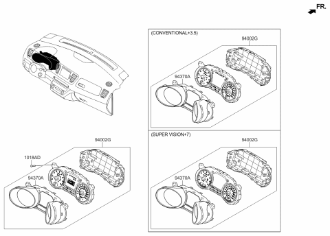 2015 Kia Sedona Cluster Assembly-Instrument Diagram for 94007A9111