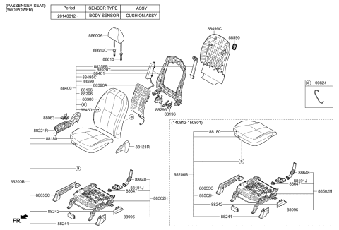 2018 Kia Sedona Knob-Front Seat Recliner Diagram for 88285A9000CQA