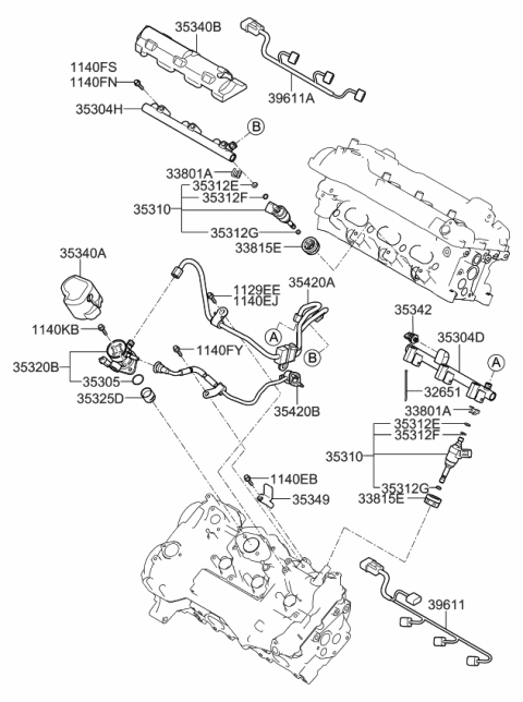 2015 Kia Sedona Throttle Body & Injector Diagram