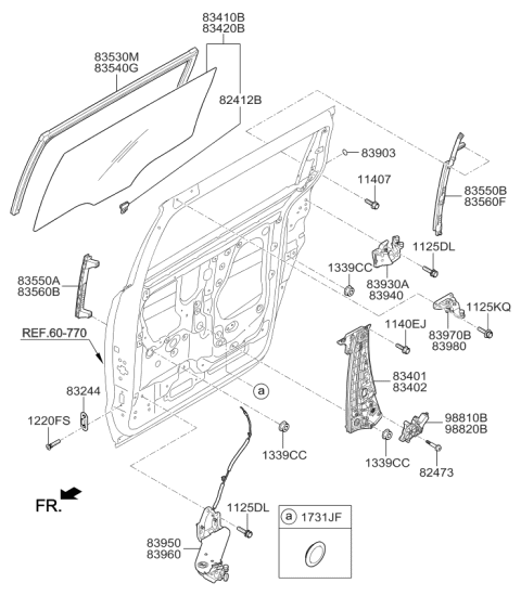 2017 Kia Sedona Motor Assembly-Power Window Diagram for 83460A9010