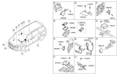 2015 Kia Sedona Module Assembly-Inverter Diagram for 95100A9100