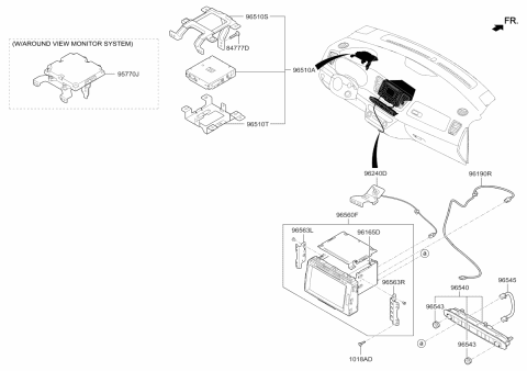 2017 Kia Sedona Head Unit Assembly-MTS Diagram for 96510A9600