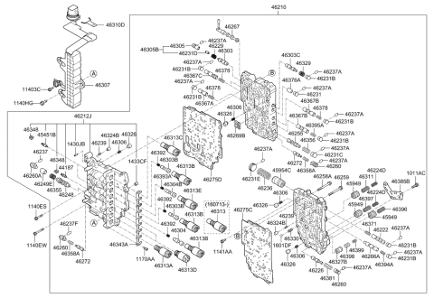 2017 Kia Sedona Transmission Valve Body Diagram