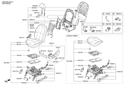 2017 Kia Sedona Cover-Front Seat Mounting Front Diagram for 88580A9000BQ