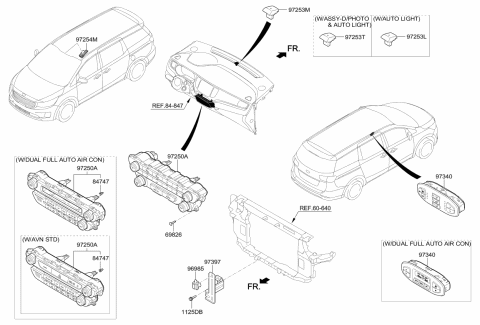 2017 Kia Sedona Bracket-Ambient Sensor Diagram for 97281A9000