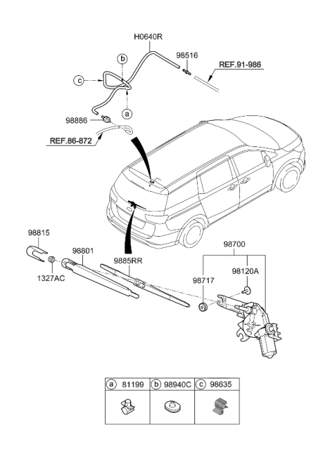 2018 Kia Sedona Rear Wiper & Washer Diagram