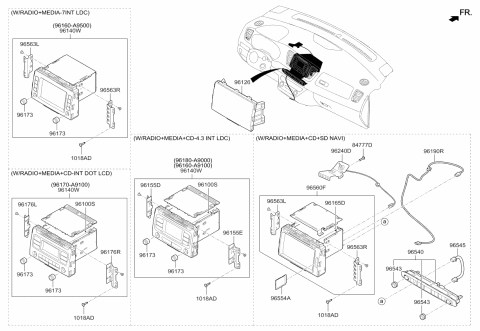 2015 Kia Sedona Bracket-Set Mounting,RH Diagram for 96176A9000