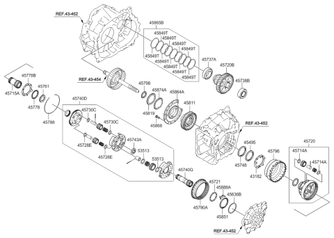 2017 Kia Sedona Carrier Assembly-PLANETR Diagram for 457603B250