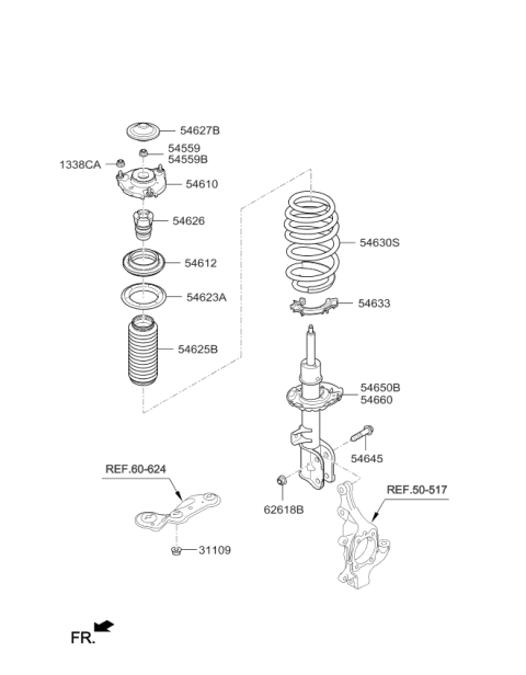 2016 Kia Sedona Front Spring Diagram for 54630A9110