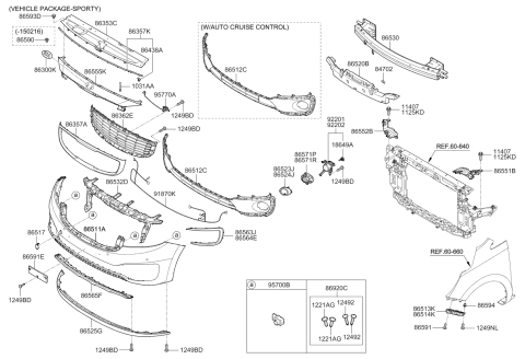 2015 Kia Sedona Bumper-Front Diagram 2