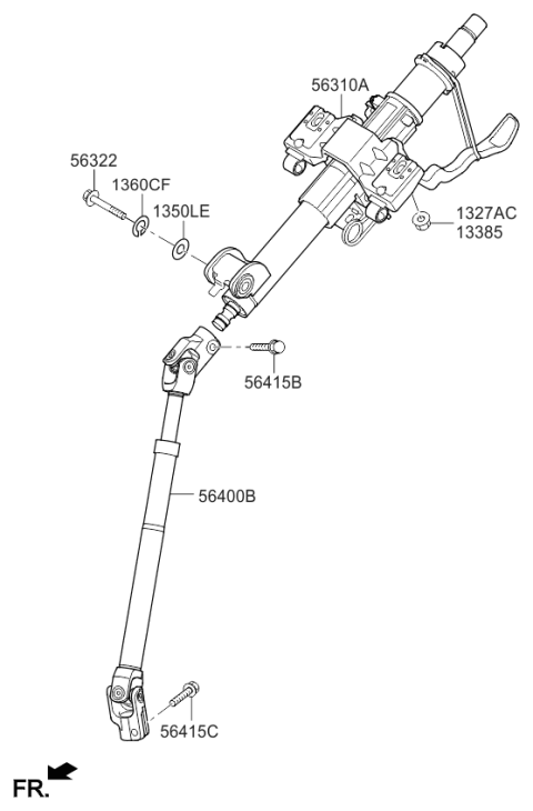 2017 Kia Sedona Joint Assembly-Steering Diagram for 56400A9000