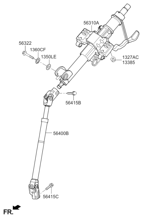 2018 Kia Sedona Steering Column & Shaft Diagram