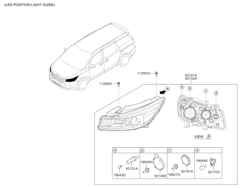 2018 Kia Sedona Head Lamp Diagram 1