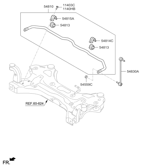 2016 Kia Sedona Bar Assembly-Front Stabilizer Diagram for 54810A9000