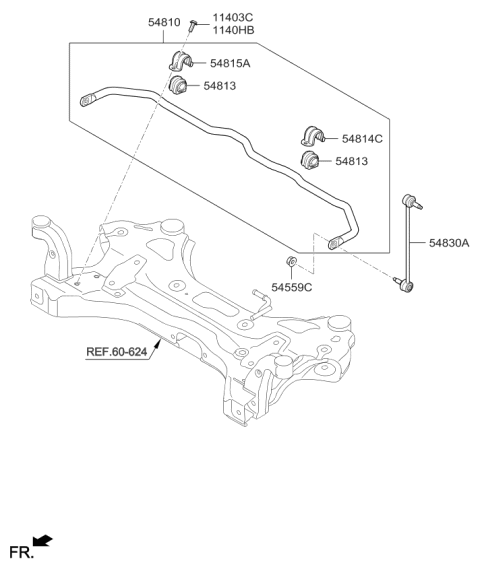 2016 Kia Sedona Bracket-STABILIZER Bar Diagram for 54815A9000