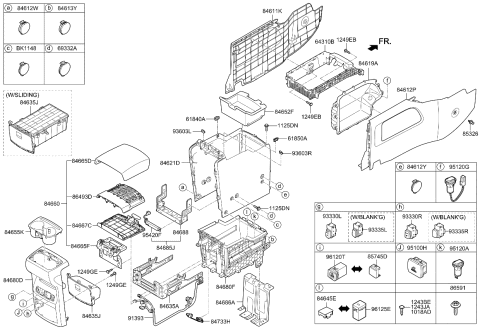 2018 Kia Sedona Bracket-Console,Center Diagram for 84686A9000