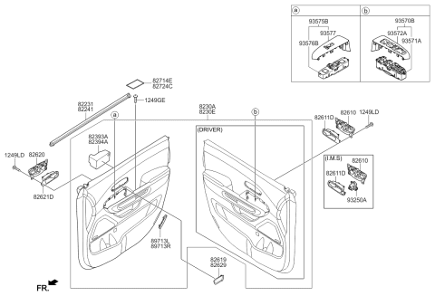 2015 Kia Sedona Power Window Assist Unit Assembly Diagram for 93576A9000