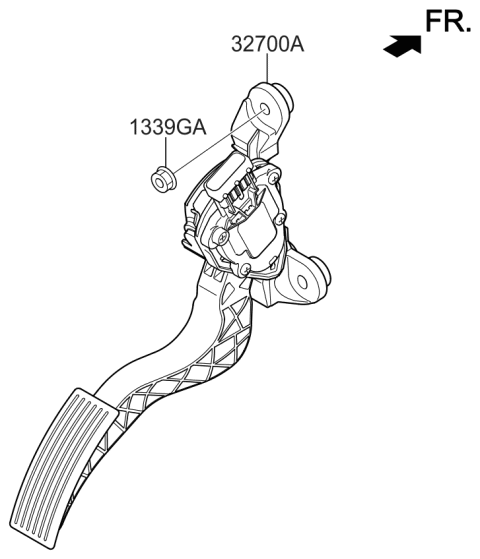 2018 Kia Sedona Pedal Assembly-Accelerator Diagram for 32700A9000