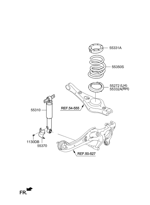 2018 Kia Sedona Rear Shock Absorber Assembly Diagram for 55310A9400