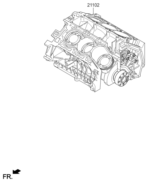 2015 Kia Sedona Short Engine Assy Diagram