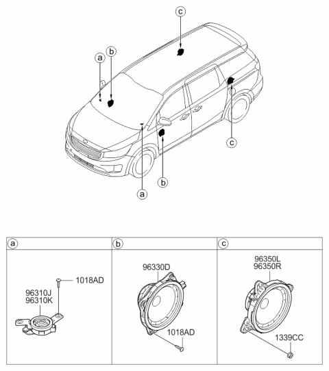 2018 Kia Sedona Speaker Diagram 1