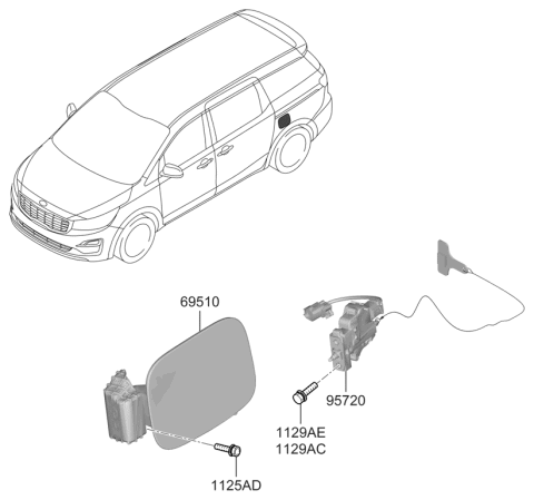 2020 Kia Sedona Fuel Filler Door Diagram